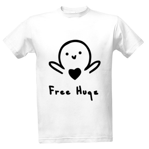 Tričko s potiskem Free Hugs Tričko