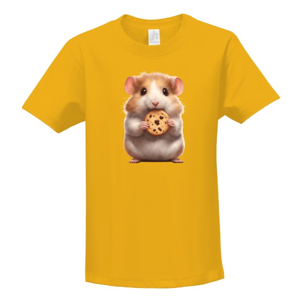 Tričko s potiskem křeček zlatý