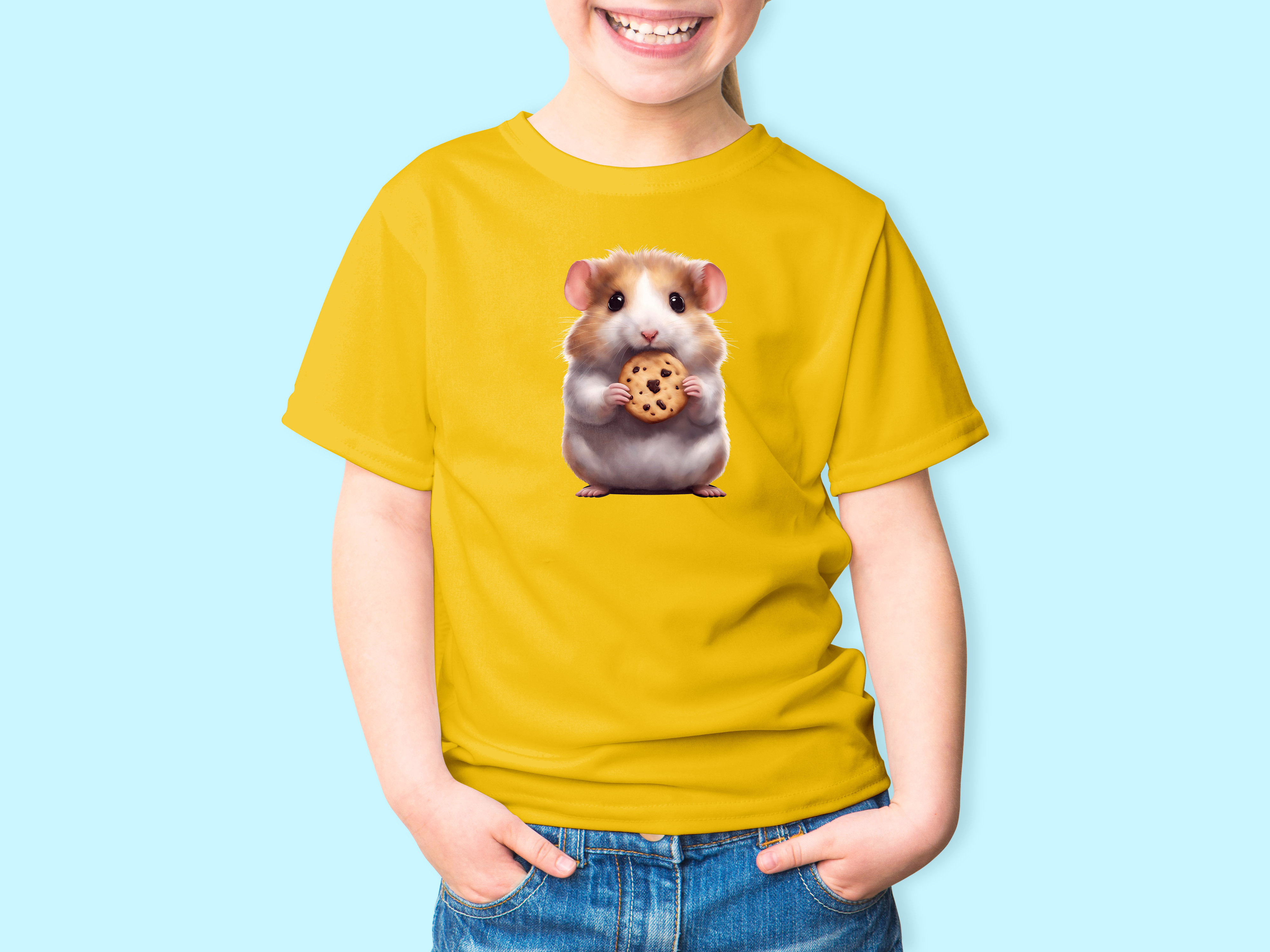 Tričko s potiskem křeček zlatý